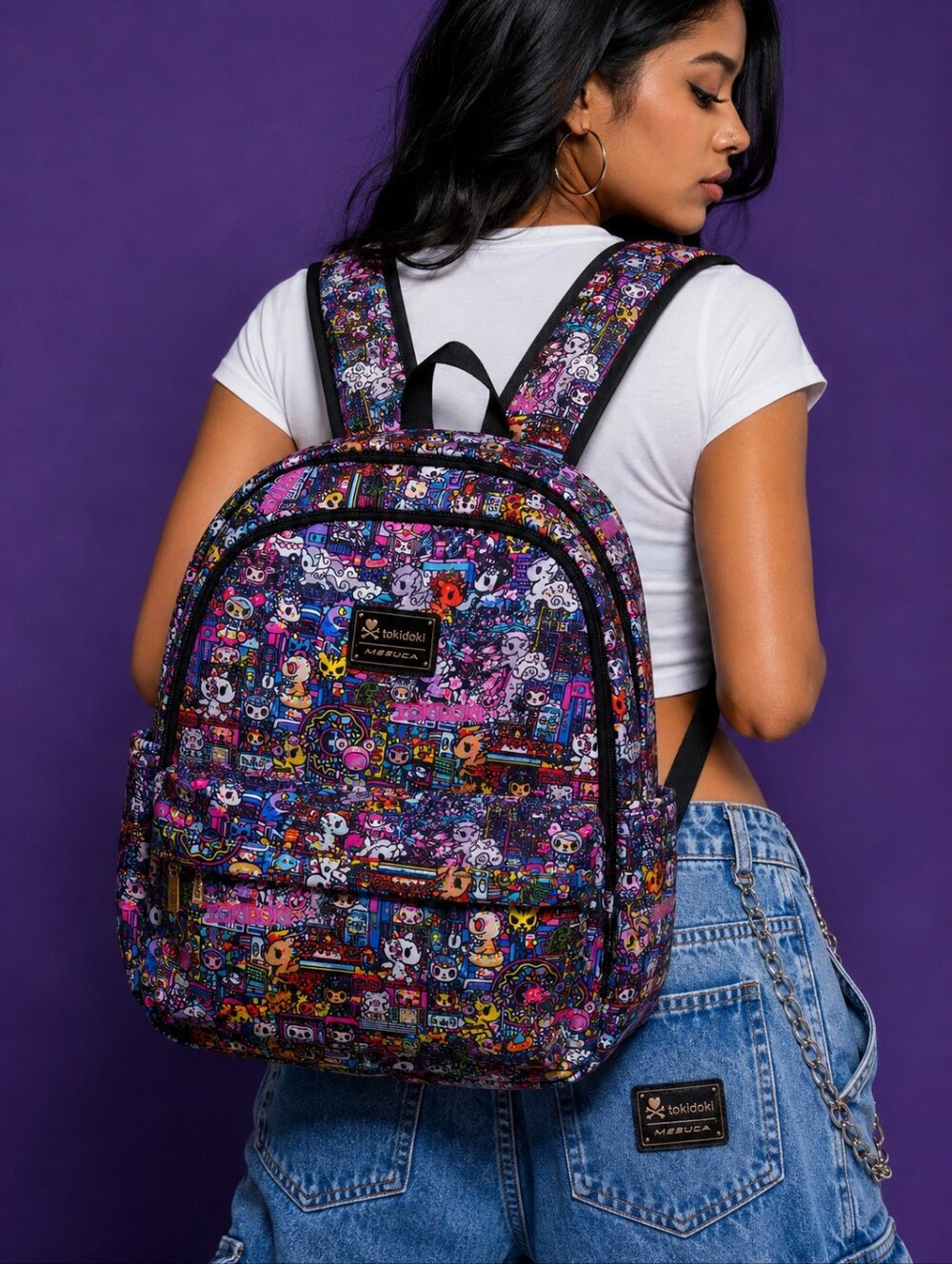 TOKIDOKI Mesuca Large Neon City Print BACKPACK NWT UNICORNI BAG
